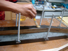 proses laminasi bambu