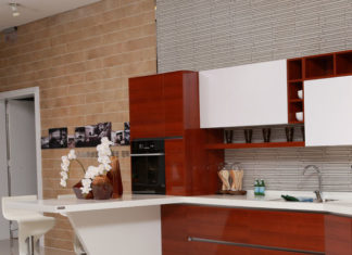 kabinet dapur dengan hpl