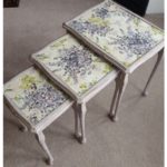 decoupage coffee table Beautiful Vintage Shabby chic nest of tables in Annie Sloan chalk paint and